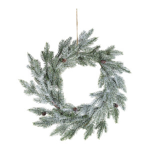 Coronita brad artificial verde cu conuri naturale Elbert Ø40 cm