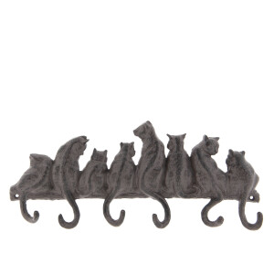 Cuier fier forjat maro 6 agatatori Cats 36 cm x 5 cm x 16 cm