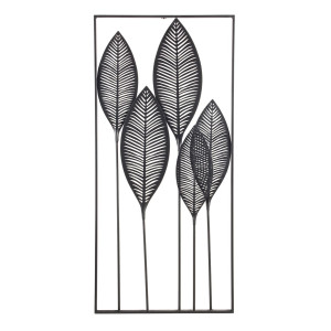 Decoratiune din metal negru pentru perete Adhira 61 cm x 2.5 cm x 135 h
