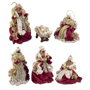 Set 6 figurine religioase Nasterea Domnului 20x18x25 cm, 18x18x20 cm; 15x15x28h