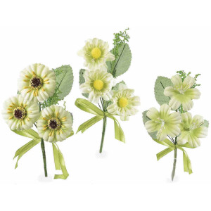 Set 3 flori artificiale galbene 16 cm