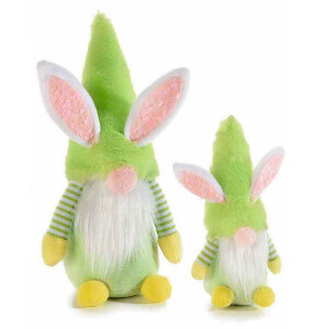 Set 2 figurine Gnomi din textil verde 12x9x30 cm