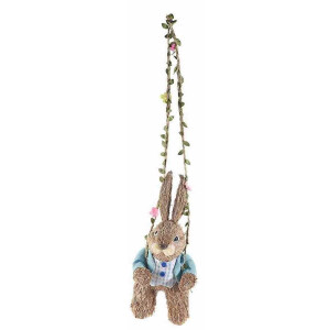 Figurina Iepuras Paste Boy suspendabil din fibre naturale 11x10x50 cm