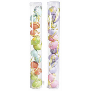 Set 24 oua decorative din plastic multicolor 21A 3x4 cm