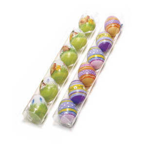 Set 12 oua decorative din plastic multicolor 22B 5x6 cm