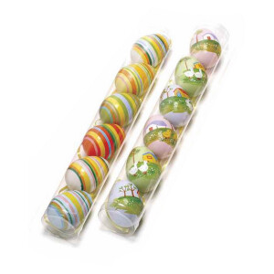 Set 12 oua decorative din plastic multicolor 22C 5x6 cm