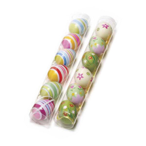 Set 12 oua decorative din plastic multicolor 22D 5x6 cm