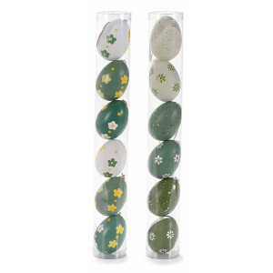Set 12 oua decorative din plastic multicolor 60B 4x6 cm