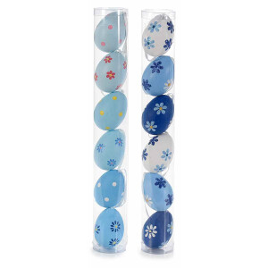 Set 12 oua decorative din plastic multicolor 60C 4x6 cm