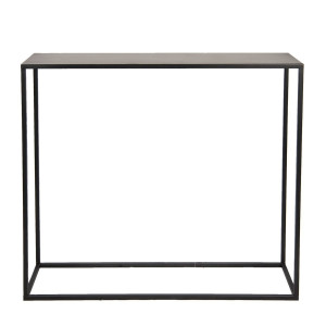 Consola din fier negru maro 100x30x85 cm
