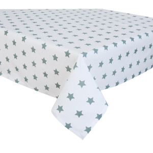 Fata de masa bumbac gri model stelute 130x180 cm
