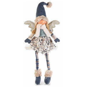 Figurina Inger Girl din portelan textile si paiete 24x10x40 cm