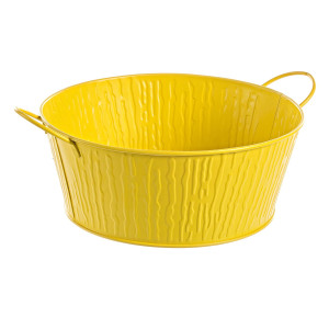 Ghiveci pentru flori metal galben Ø 33 cm x 13h