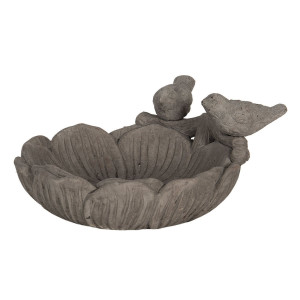 Bol hranire pasari din ceramica gri 24 cm x 23 cm x 11 h 