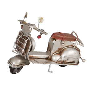 Macheta scuter Retro din metal argintiu vintage 11 cm x 5 cm x 8 h