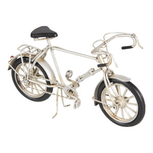 Macheta Bicicleta Retro din metal argintiu 16 cm x 5 cm x 9 h