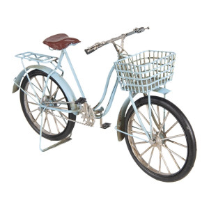 Macheta Bicicleta Retro din metal albastru 30 cm x 10 cm x 17 h