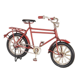 Macheta Bicicleta Retro din metal rosu 16 cm x 5 cm x 10 h