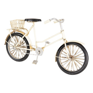 Macheta Bicicleta Retro din metal alb 23 cm x 7 cm x 12 h