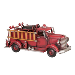 Macheta masina Pompieri retro metal rosie 23 cm x 8 cm x 10 cm
