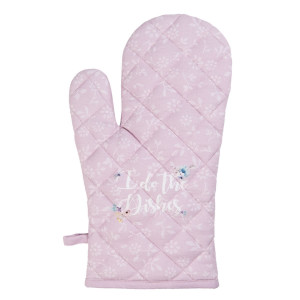 Manusa de bucatarie termorezistenta bumbac roz alb 16 cm x 30 cm