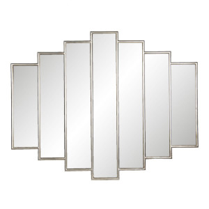 Oglinda de perete cu rama din poliuretan argintiu 80 cm x 2 cm x 100 h