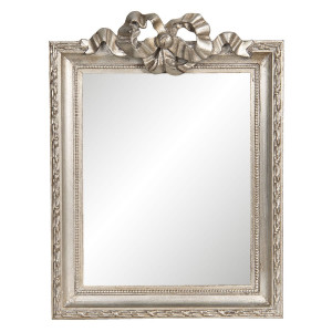 Oglinda de perete cu rama din lemn argintiu 25 cm x 2 cm x 34 h
