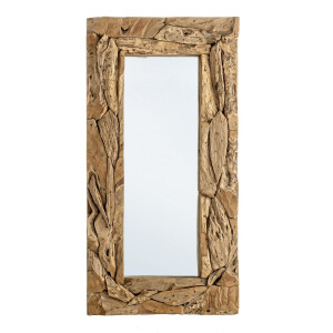 Oglinda decorativa perete cu rama lemn natur Raven 120x8x60 cm