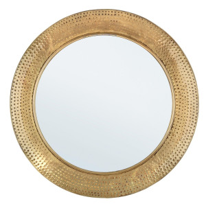 Oglinda de perete cu rama din fier auriu Adara 80x11 cm