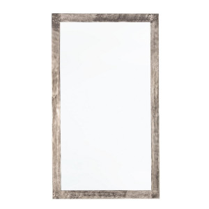 Oglinda de perete cu rama din fier aluminiu argintiu Amira 65 cm x 2.5 cm x 118 h