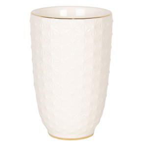 Pahar pentru baie ceramica alb auriu  Ø 7 cm x 12 cm 