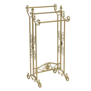 Suport prosoape de pardoseala din fier forjat auriu 40 cm x 37 cm x 91 h