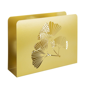 Suport reviste metal auriu Ginkgo 35 cm x 10 cm x 26 h