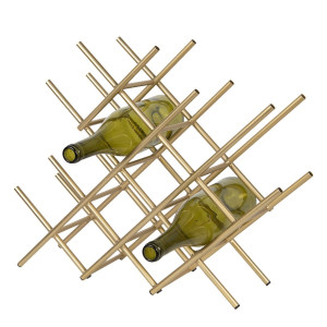Suport sticla vin din fier auriu 47x14x40 cm