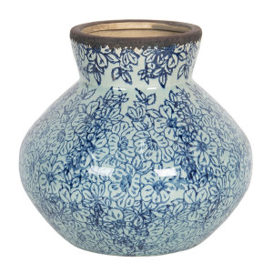 Vaza pentru flori ceramica albastra Ø 18 x 16 h