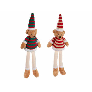 Set 2 figurine Craciun Ursuleti textil multicolor cm 11x6x34 H