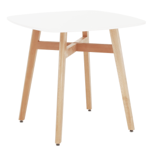Masa dining MDF alb lemn natur 80x80x74 cm