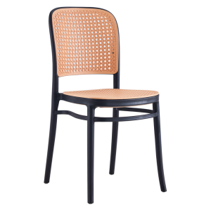 Scaun stivuibil negru bej Lenita 44.5x53x85.5 cm