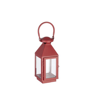Felinar metal rosu Lucinda 11x10x25 cm