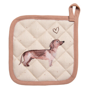 Set 2 servete termice bumbac bej maro Catelus 16x16 cm
