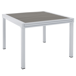 Masa extensibila de gradina otel alb gri Dorio 100/200x100x75 cm