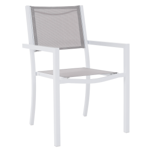 Scaun stivuibil pentru gradina otel alb gri Dorio 56x62x86 cm