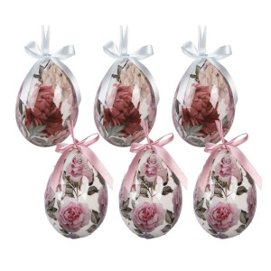 Set 6 oua decorative Paste model trandafiri Ø 7x10 cm