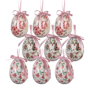 Set 9 oua decorative Paste decor floral multicolor Ø 5x8 cm