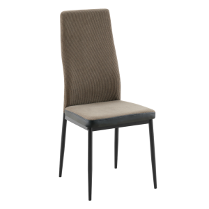 Scaun dining textil maro metal negru Enra 41x49x98 cm