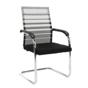 Scaun conferinta argintiu negru Esin 55x64x93 cm