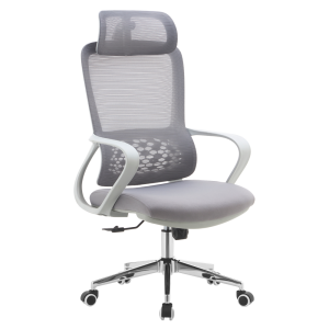 Scaun birou textil plasa gri crom Foster  60x63x120-128 cm