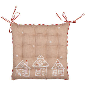 Perna scaun Craciun bumbac multicolor Turta Dulce 40x40x4 cm