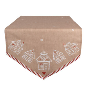Traversa masa Craciun bumbac multicolor Turta Dulce 50x160 cm