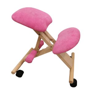 Scaun birou ergonomic tapiterie roz picioare fag Groco 46x65x72 cm